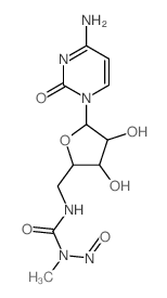 3-[[5-(4-amino-2-oxo-pyrimidin-1-yl)-3,4-dihydroxy-oxolan-2-yl]methyl]-1-methyl-1-nitroso-urea结构式