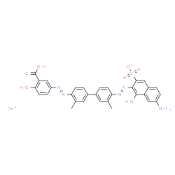 sodium hydrogen 5-[[4'-[(7-amino-1-hydroxy-3-sulphonato-2-naphthyl)azo]-3,3'-dimethyl[1,1'-biphenyl]-4-yl]azo]salicylate picture