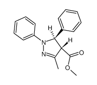 3-methyl-1,5-diphenyl-4,5-dihydro-1H-pyrazole-4-carboxylic acid methyl ester结构式