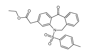 ethyl N-(p-toluenesulfonyl)-5,6-dihydro-11-oxodibenz(b,e)azepine-3-acetate Structure