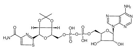 4-carboxamido-2-(2',3'-isopropylidene-β-D-ribofuranosyl)thiazolyl(5'->5')adenosine pyrophosphate Structure