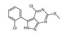 4-chloro-3-(2-chlorophenyl)-6-methylsulfanyl-2H-pyrazolo[3,4-d]pyrimidine Structure