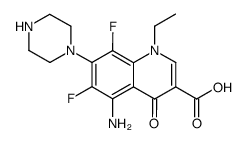 5-amino-1-ethyl-6,8-difluoro-7-(1piperazinyl)-1,4-dihydro-4-oxoquinoline-3-carboxylic acid结构式