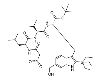 N-(nitroacetyl)-L-leucyl-L-valyl-6-(hydroxymethyl)-2-(triethylsilyl)-L-tryptophan tert-butyl ester Structure