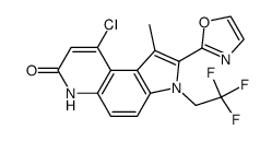 9-Chloro-1-methyl-2-(2-oxazolyl)-3-(2,2,2-trifluoroethyl)-3,6-dihydro-pyrrolo[3,2-f]-quinolin-7-one Structure