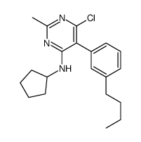 5-(3-butylphenyl)-6-chloro-N-cyclopentyl-2-methylpyrimidin-4-amine结构式