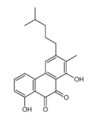 Desoxydihydropilochinon, 1,8-Dihydroxy-2-methyl-3-isohexyl-phenanthrenchinon-(9,10)结构式