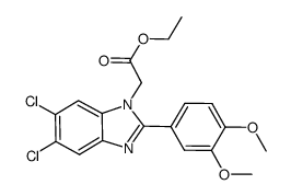 [5,6-dichloro-2-(3,4-dimethoxyphenyl)-1H-benzimidazol-1-yl]-acetic acid ethyl ester Structure