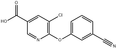 3-pyridinecarboxylic acid, 5-chloro-6-(3-cyanophenoxy)- Structure