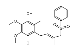 (E)-6-[4-(benzenesulfonyl)-3-methylbut-2-enyl]-2,3-dimethoxy-5-methylbenzene-1,4-diol结构式