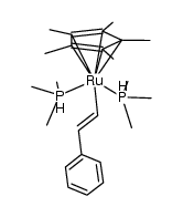 (η5-pentamethylcyclopentadienyl)((E)-2-phenylethenyl)bis(trimethylphosphine)ruthenium结构式