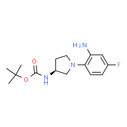 (S)-tert-Butyl 1-(2-amino-4-fluorophenyl)pyrrolidin-3-ylcarbamate结构式