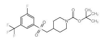 4-((3-氟-5-(三氟甲基)苯基磺酰基)甲基)哌啶-1-羧酸叔丁酯结构式