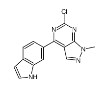 6-chloro-4-(1H-indol-6-yl)-1-methyl-1H-pyrazolo[3,4-d]pyrimidine结构式