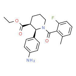 3-​Piperidinecarboxylic acid, 2-​(4-​aminophenyl)​-​1-​(2-​fluoro-​6-​methylbenzoyl)​-​, ethyl ester, (2R,​3S)​-结构式