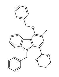 9-benzyl-4-(benzyloxy)-1-(1,3-dioxan-2-yl)-3-methyl-9H-carbazole结构式