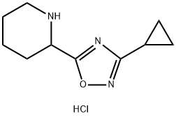 2-(3-Cyclopropyl-1,2,4-oxadiazol-5-yl)piperidine hydrochloride Structure