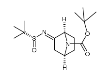 (-)-(1R,4S)-tert-butyl 2-{(R)-tert-butylsulfinylimino}-7-azabicyclo[2.2.1]heptane-7-carboxylate结构式