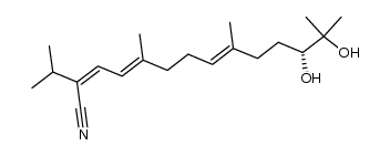 (R,2Z,4E,8E)-12,13-dihydroxy-2-isopropyl-5,9,13-trimethyltetradeca-2,4,8-trienenitrile Structure