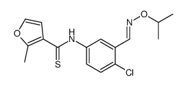 N-[4-chloro-3-[(E)-propan-2-yloxyiminomethyl]phenyl]-2-methylfuran-3-carbothioamide Structure