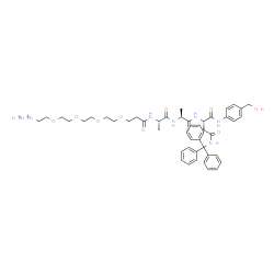 Azido-PEG4-Ala-Ala-Asn(Trt)-PAB结构式