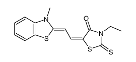 3-ethyl-5-[2-(3-methyl-3H-benzothiazol-2-ylidene)-ethylidene]-2-thioxo-thiazolidin-4-one结构式