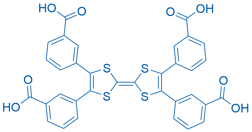 3,3',3'',3'''-([2,2'-Bi(1,3-dithiolylidene)]-4,4',5,5'-tetrayl)tetrabenzoic acid structure