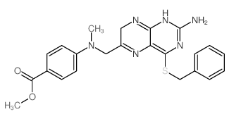 methyl 4-[(2-amino-4-benzylsulfanyl-7,8-dihydropteridin-6-yl)methyl-methyl-amino]benzoate结构式