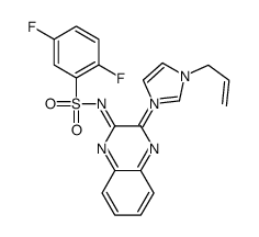 (2,5-difluorophenyl)sulfonyl-[3-(3-prop-2-enylimidazol-3-ium-1-yl)quinoxalin-2-yl]azanide Structure