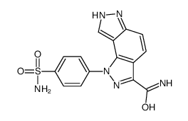 1-[4-(氨基磺酰基)苯基]-1,6-二氢-吡唑并[3,4-e]吲唑-3-羧酰胺结构式
