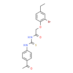N-{[(4-acetylphenyl)amino]carbonothioyl}-2-(2-bromo-4-ethylphenoxy)acetamide Structure