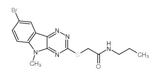 Acetamide, 2-[(8-bromo-5-methyl-5H-1,2,4-triazino[5,6-b]indol-3-yl)thio]-N-propyl- (9CI)结构式