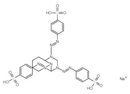 4-[[8,10-bis[(4-sulfophenyl)diazenyl]-8,10,11-triazabicyclo[5.3.1]undec-11-yl]diazenyl]benzenesulfonic acid picture