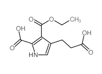 1H-Pyrrole-2,3-dicarboxylicacid, 4-(2-carboxyethyl)-, 3-ethyl ester结构式