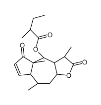 2-Methylbutyric acid [2,3,3a,4,4a,5,7a,8,9,9a-decahydro-3,4a,8-trimethyl-2,5-dioxoazuleno[6,5-b]furan-4-yl] ester结构式