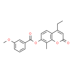 4-Ethyl-8-methyl-2-oxo-2H-chromen-7-yl 3-methoxybenzoate structure