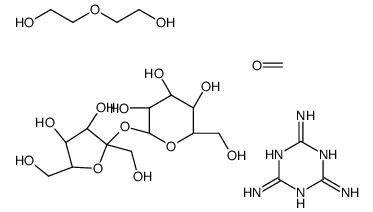 (2R,3R,4S,5S,6R)-2-[(2R,3S,4S,5R)-3,4-dihydroxy-2,5-bis(hydroxymethyl)oxolan-2-yl]oxy-6-(hydroxymethyl)oxane-3,4,5-triol,formaldehyde,2-(2-hydroxyethoxy)ethanol,1,3,5-triazine-2,4,6-triamine结构式