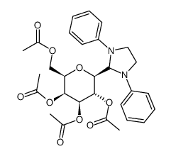 D-Galactitol, 1,5-anhydro-1-C-(1,3-diphenyl-2-imidazolidinyl)-, 2,3,4,6-tetraacetate, (1S)-结构式