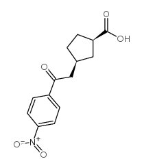 cis-3-[2-oxo-2-(4-nitrophenyl)ethyl]cyclopentane-1-carboxylic acid structure