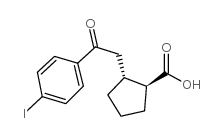 trans-2-[2-(4-iodophenyl)-2-oxoethyl]cyclopentane-1-carboxylic acid结构式