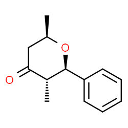 4H-Pyran-4-one,tetrahydro-3,6-dimethyl-2-phenyl-,(2R,3S,6R)-(9CI) Structure