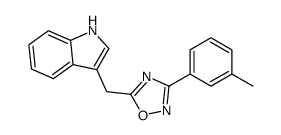 5-(1H-indol-3-ylmethyl)-3-(3-methylphenyl)-1,2,4-oxadiazole结构式