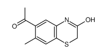 6-acetyl-7-methyl-4H-1,4-benzothiazin-3-one结构式