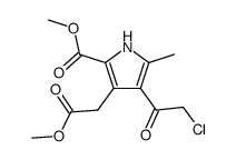 4-(2-Chloro-acetyl)-3-methoxycarbonylmethyl-5-methyl-1H-pyrrole-2-carboxylic acid methyl ester结构式