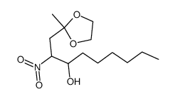 1-(2-methyl-1,3-dioxolan-2-yl)-2-nitrononan-3-ol结构式