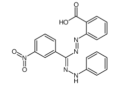 2-[[N-anilino-C-(3-nitrophenyl)carbonimidoyl]diazenyl]benzoic acid Structure