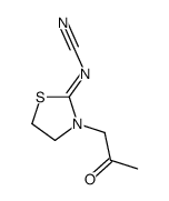 [3-(2-oxopropyl)-1,3-thiazolidin-2-ylidene]cyanamide结构式