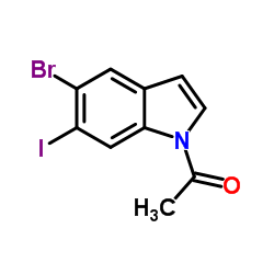 1-(5-Bromo-6-iodo-1H-indol-1-yl)ethanone结构式