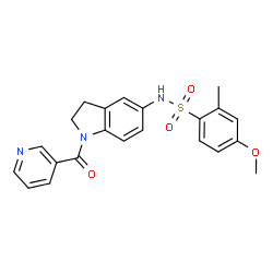 4-methoxy-2-methyl-N-[1-(pyridin-3-ylcarbonyl)-2,3-dihydro-1H-indol-5-yl]benzenesulfonamide结构式