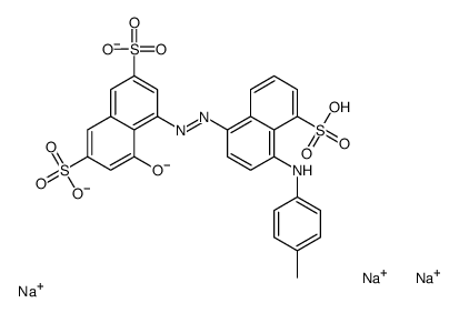 trisodium 4-hydroxy-5-[[5-sulphonato-4-[(p-tolyl)amino]naphthyl]azo]naphthalene-2,7-disulphonate结构式